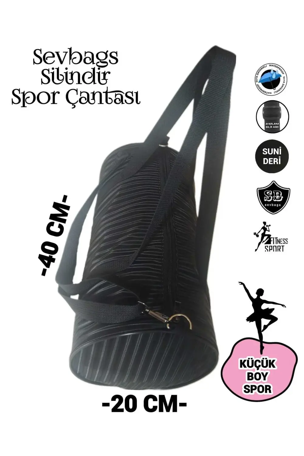 LÜX SİLİNDİR FİTNES ÇOKLU SPOR ÇAPRAZ OMUZ ASKILI SUNİ DERİ SPOR