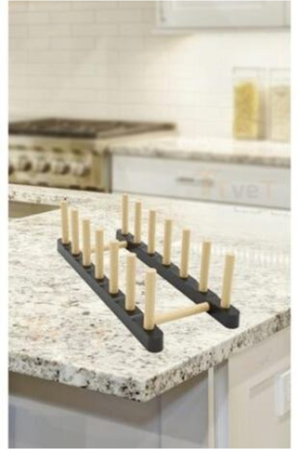 Culina Vasa Lüx Tezgah Üstü Ahşap Tabaklık,Tabak Standı,Bölmeli Tabak Standı