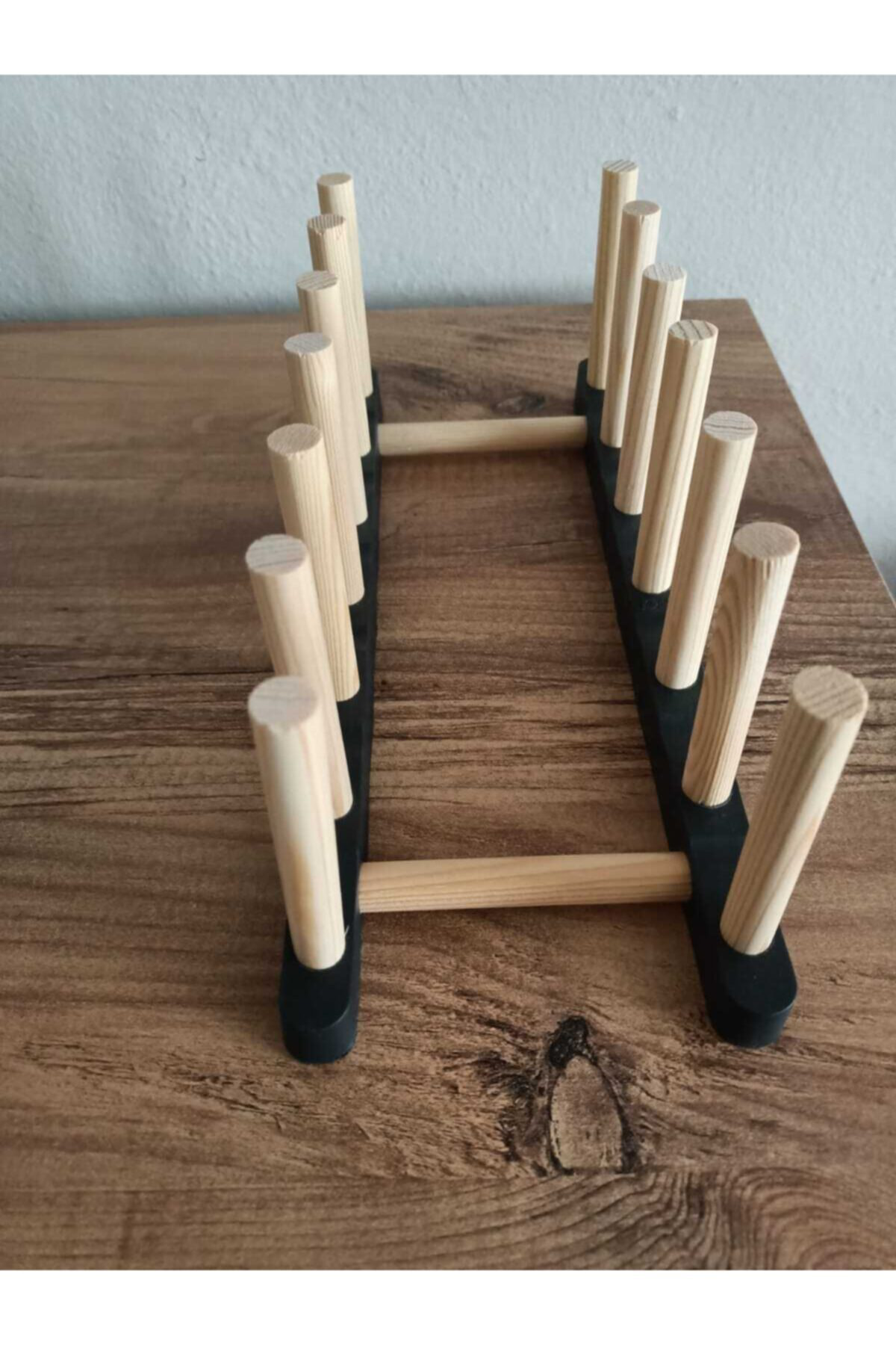 Culina Vasa Lüx Tezgah Üstü Ahşap Tabaklik,Tabak Standi,Bölmeli Tabak Standi