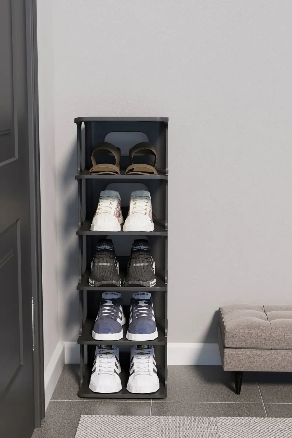 Lüx Yeni Model Modern 5 Katlı Ayakkabılık Portatif Ayakkabı Stand