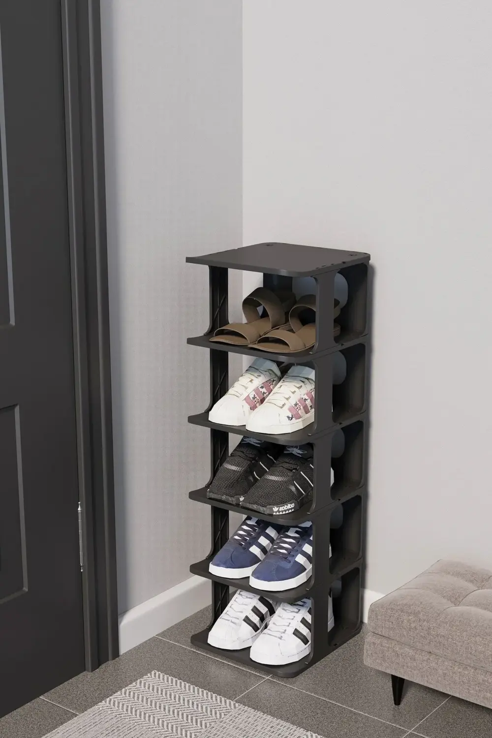Lüx Yeni Model Modern 5 Katlı Ayakkabılık Portatif Ayakkabı Stand
