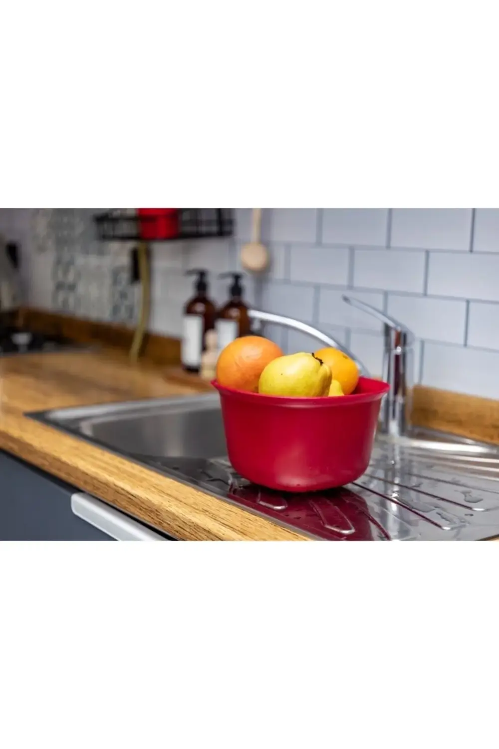 Luxmilard Ultra Wide Form Özel Desenli Süzgeç Ve Kase 3 Lü Set Kı