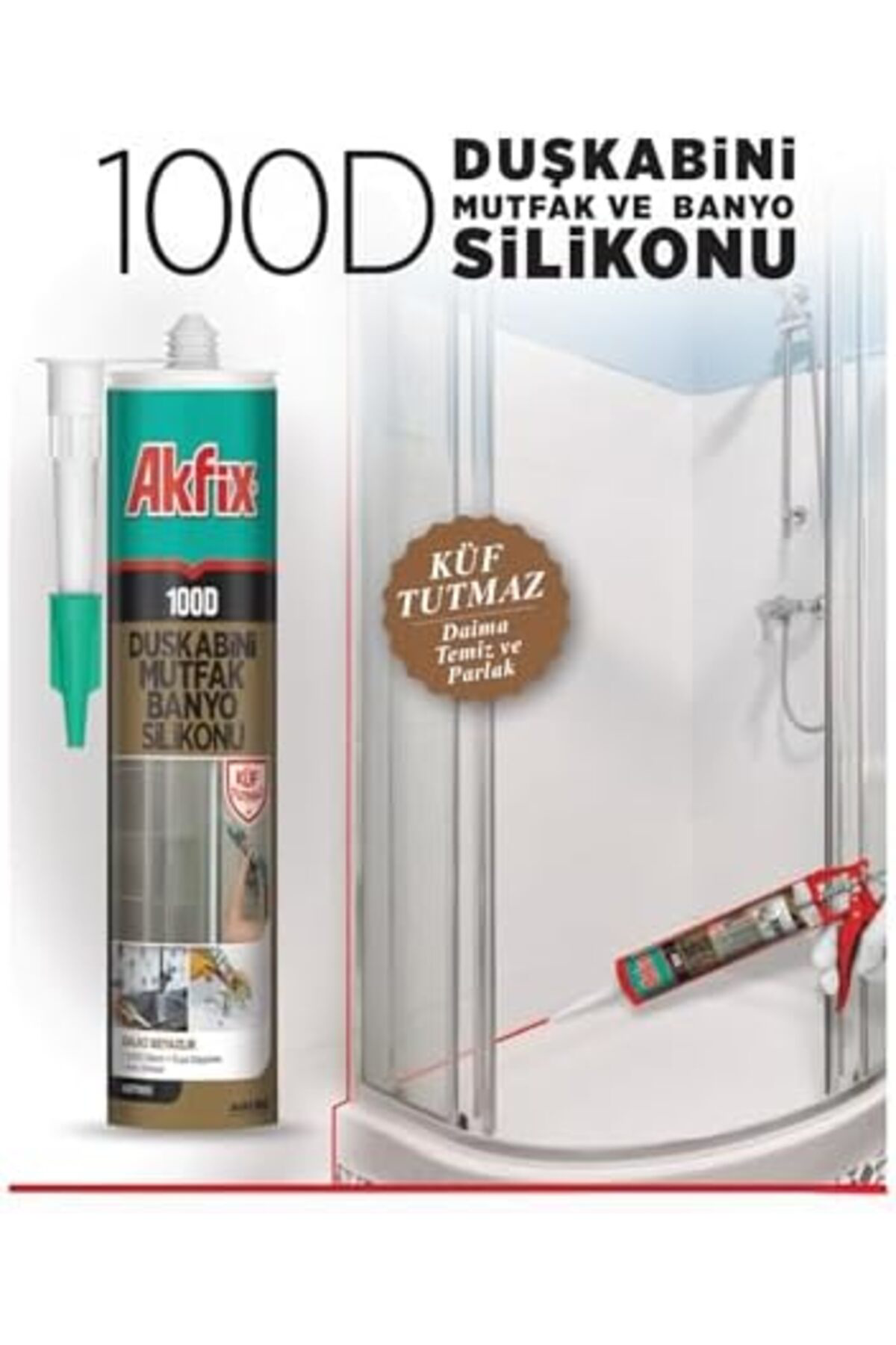 LuxShoping 100D Duşkabini, Mutfak ve Banyo Silikonu, Şeffaf,%100 