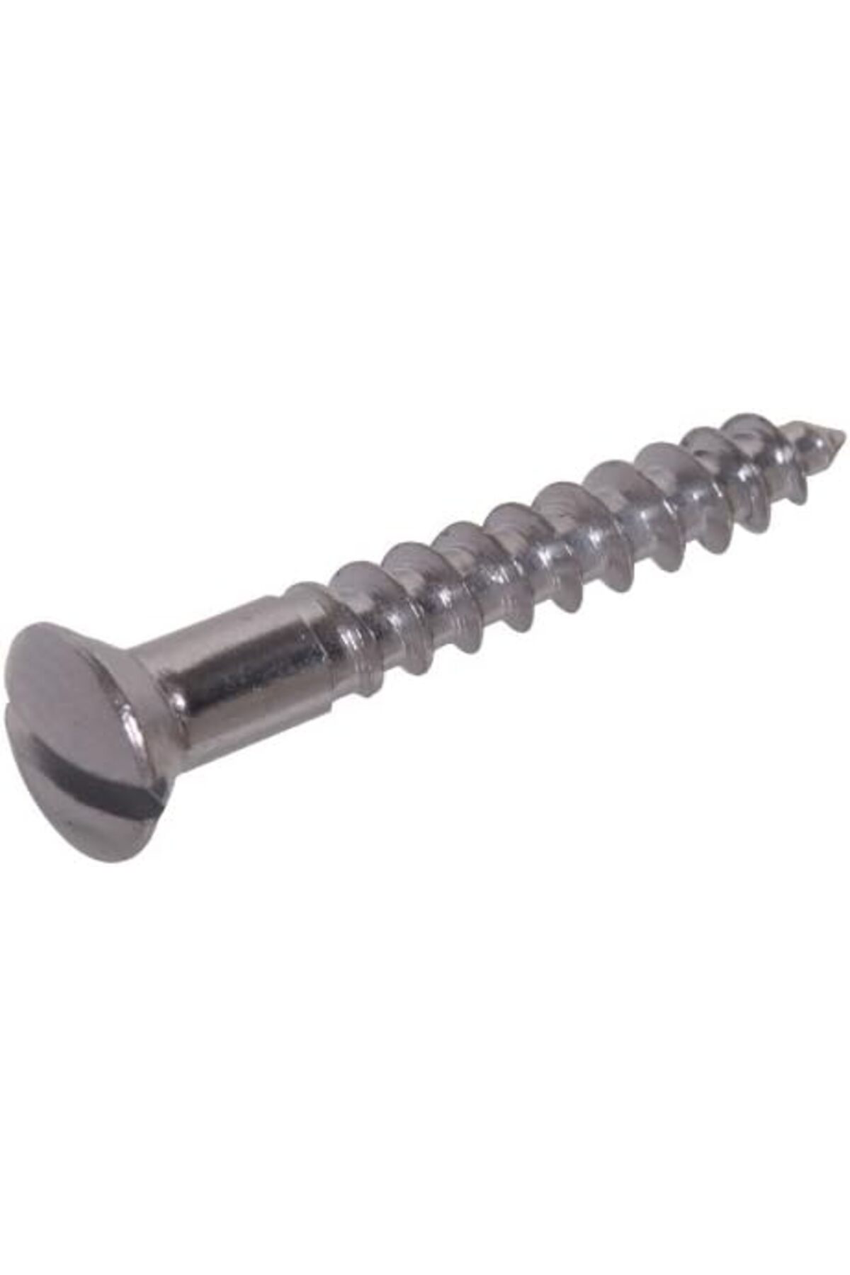 LuxShoping 1189 Pirinç Krom Kaplama Oval Başlı Oluklu Ahşap Vida