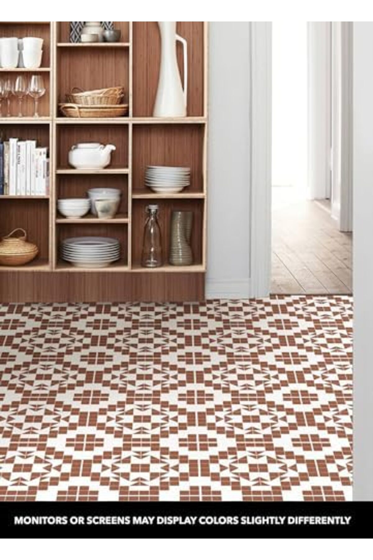 LuxShoping 12 inç x 12 inç Terracotta Matias Peel & Stick Yer Kar