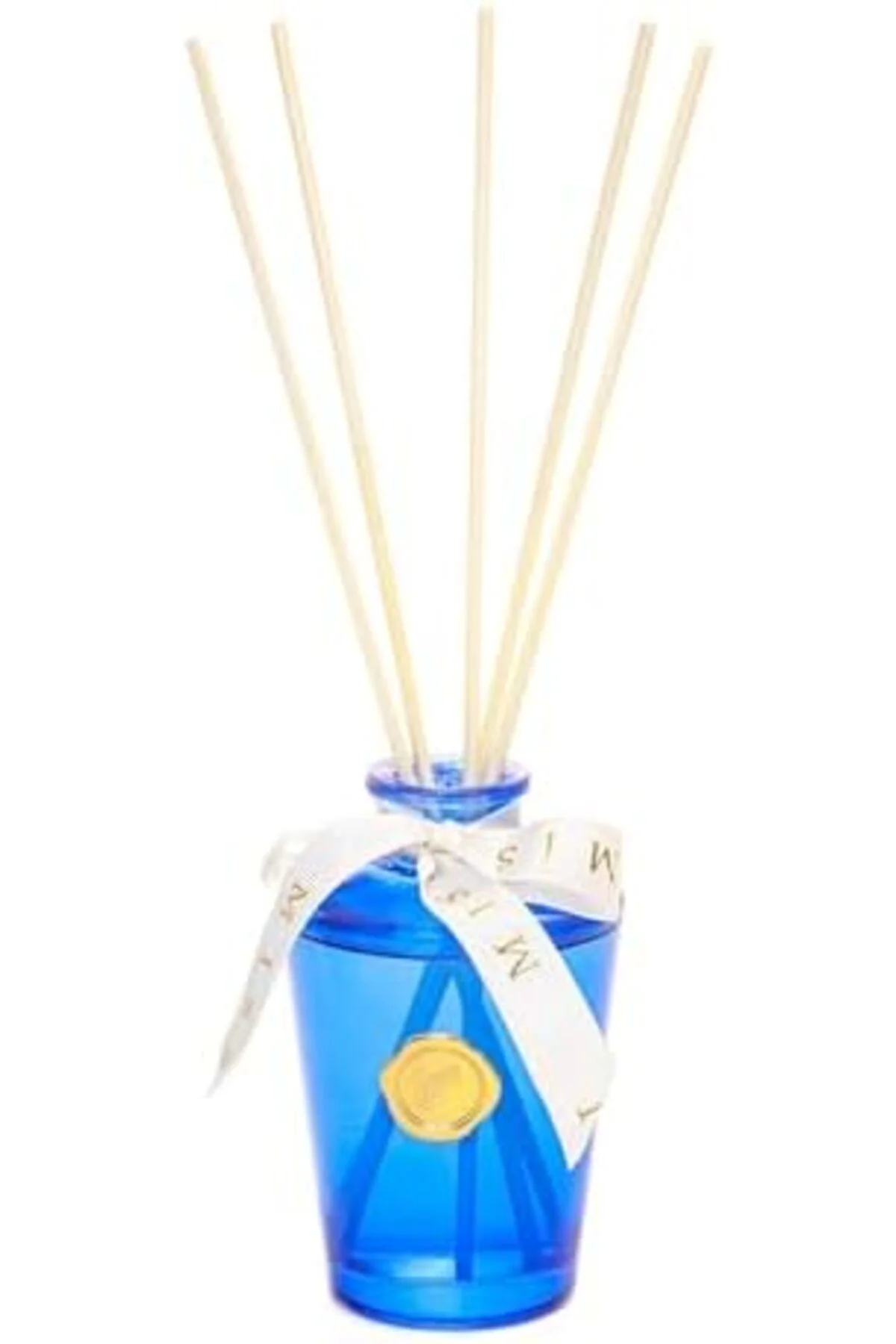 LuxShoping 130 ml Mavi Konik Cam Şişe Bambu Çubuklu Vanilya Sanda