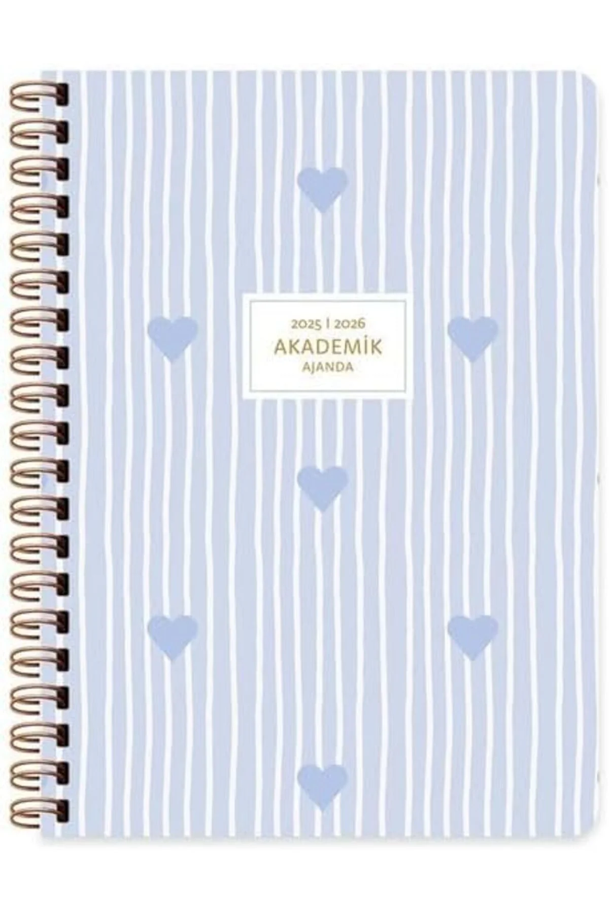 LuxShoping 16 * 23 Spiralli Akademik Ajanda - Mavi Kalp 1142128