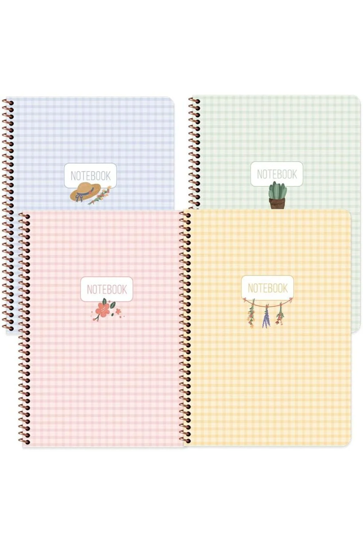 LuxShoping 16,5x22,5 80 Yaprak Çizgili Karton Kapak Spiral Defter