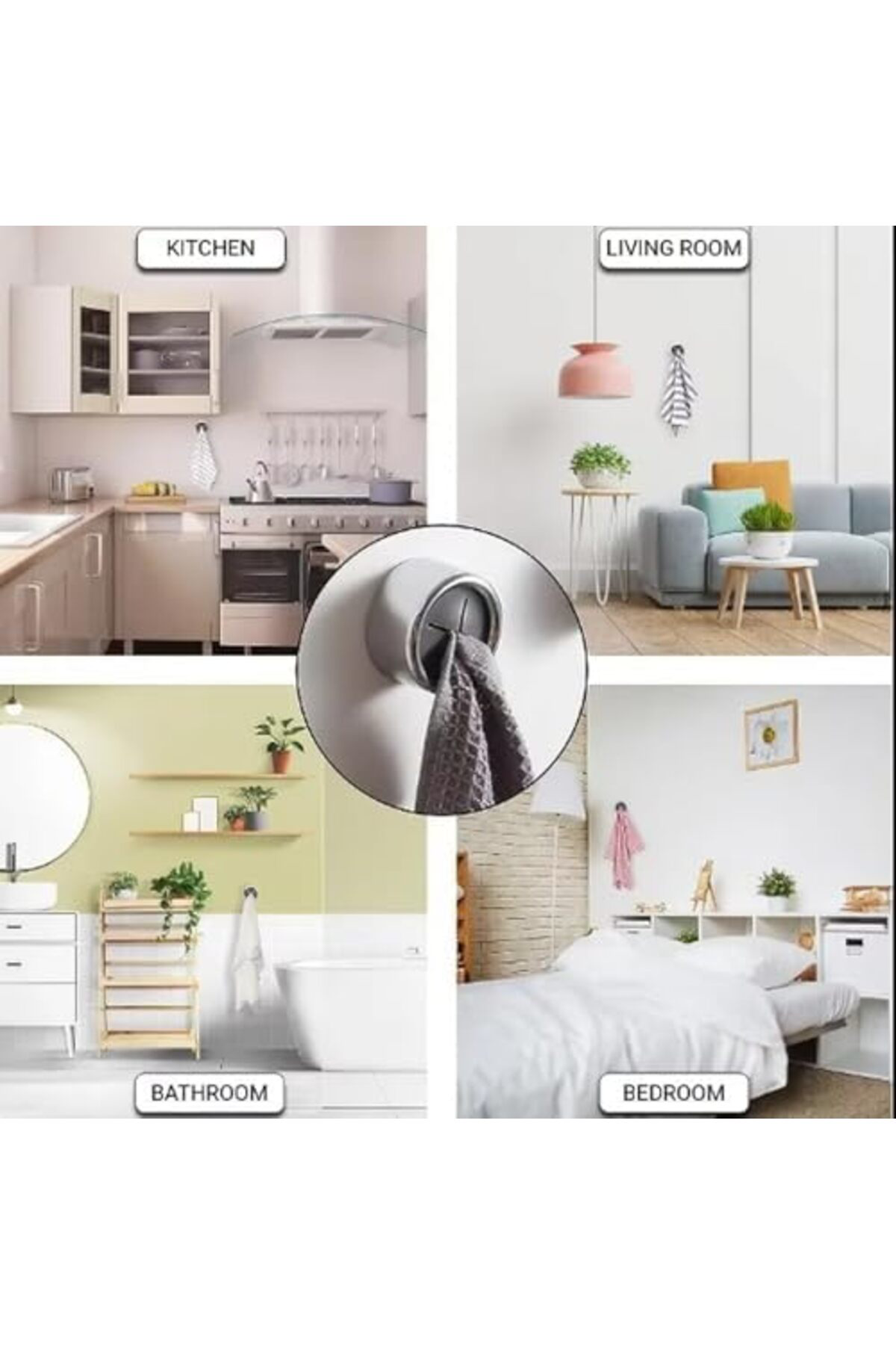 LuxShoping 2 Adet, Hafif, Lüks Vakumlu Kancalar, Güçlü Yük Taşıma