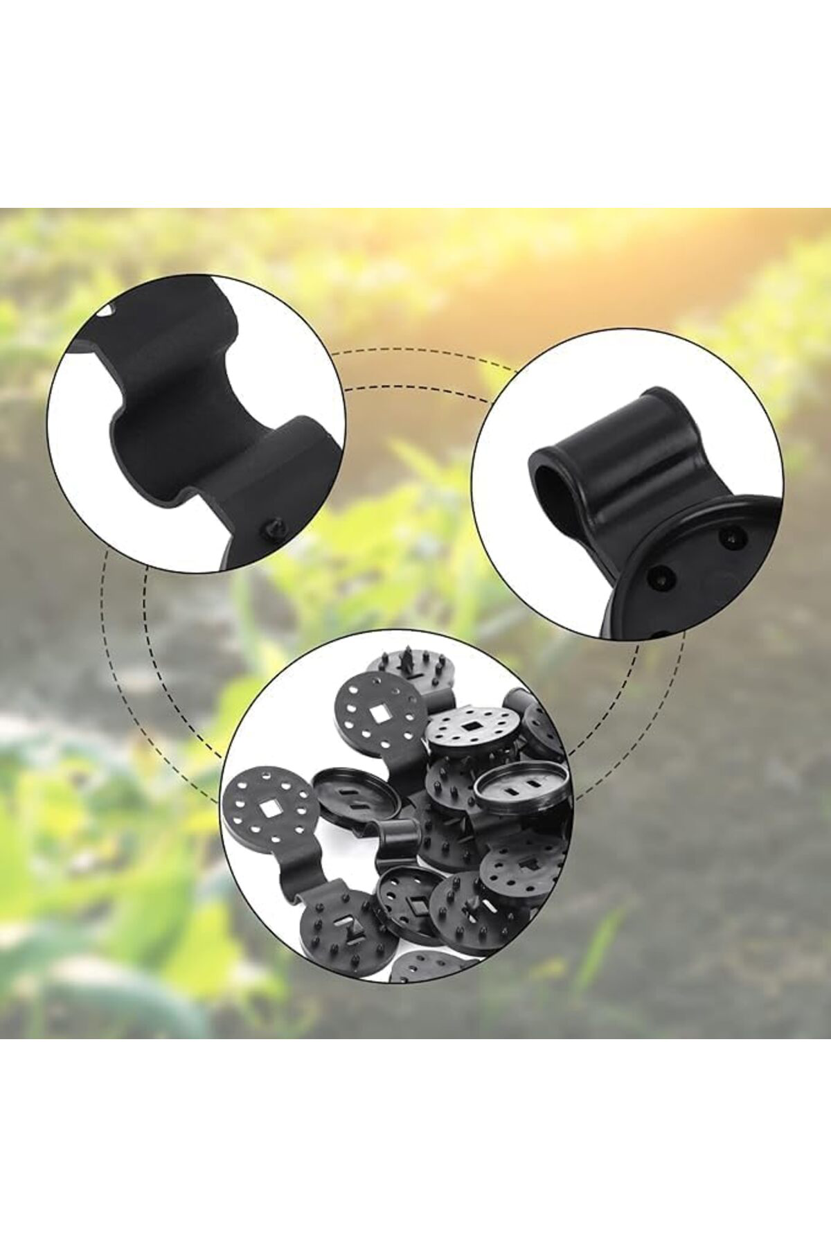 LuxShoping 20 Adet Siyah Plastik Gölgelik Klipsi, Yuvarlak Şekill