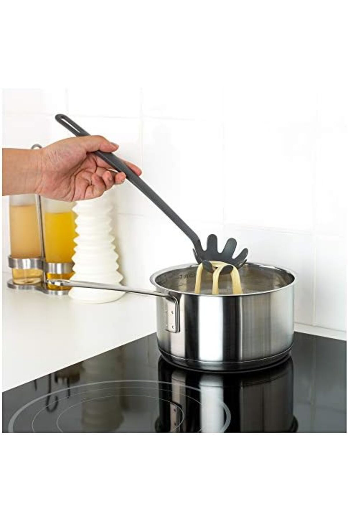 LuxShoping 203.929.93 Fulländad Makarna Server, Gri 1142128