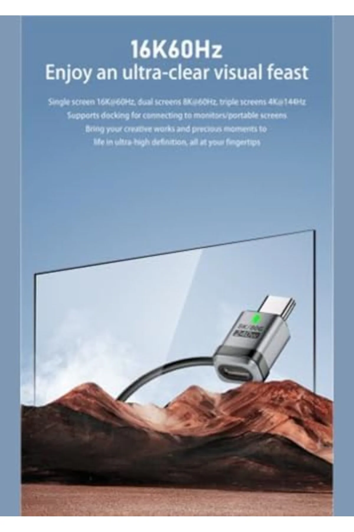 LuxShoping 240W Type-C Adaptör | 16K60Hz Görüntü Desteği, 8K/80Gb