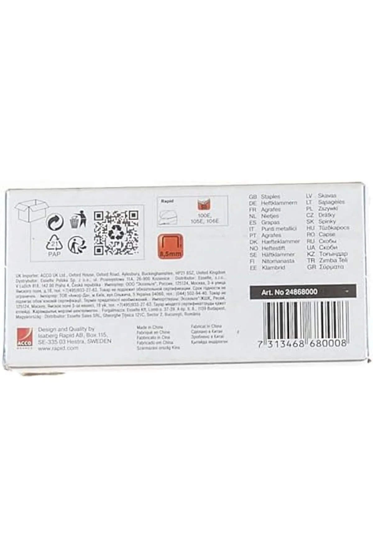 LuxShoping 24868000 zımba teli 66/8 mm + Super Strong, galvanizli