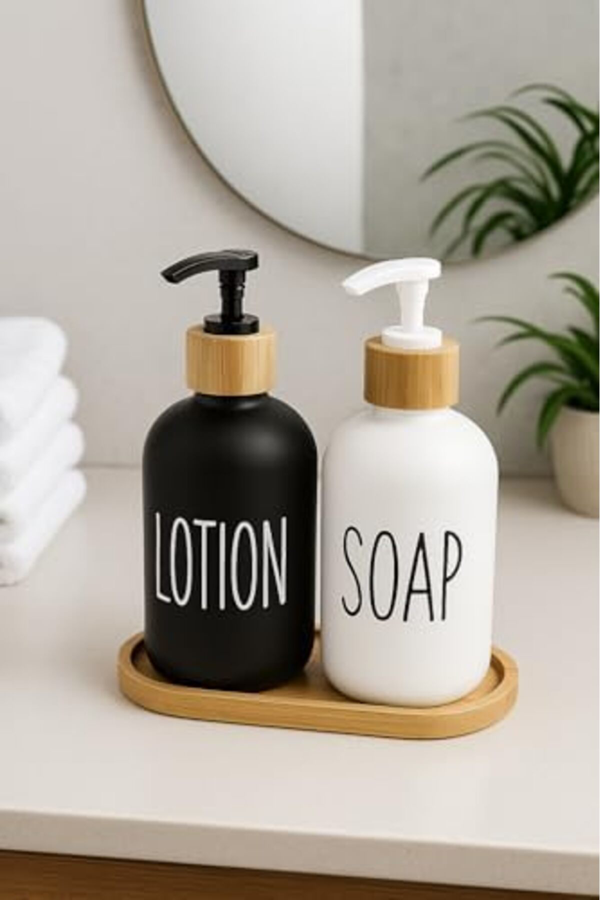 LuxShoping 2’li Cam Sıvı Sabunluk ve Losyonluk Seti | 500 ml Siya LuxShoping 2’li Cam Sıvı Sabunluk ve Losyonluk Seti | 500 ml Siya