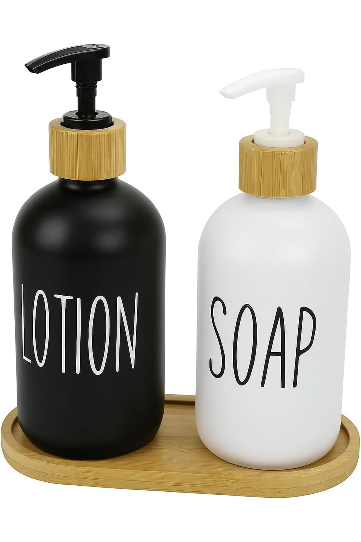 LuxShoping 2’li Cam Sıvı Sabunluk ve Losyonluk Seti | 500 ml Siya LuxShoping 2’li Cam Sıvı Sabunluk ve Losyonluk Seti | 500 ml Siya