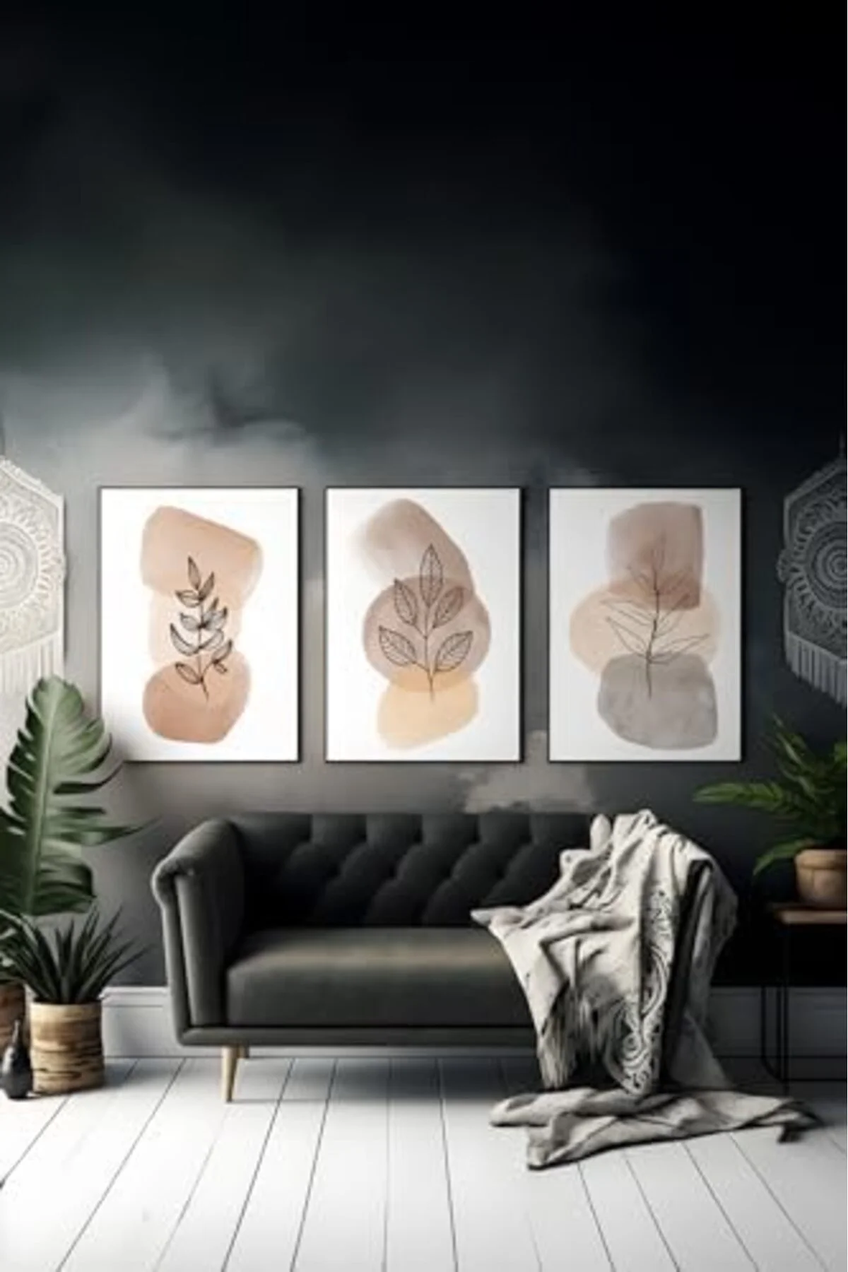 LuxShoping 3 Parça Çerçeve Görünümlü Mdf Tablo Seti - ARTSYCLLCT2