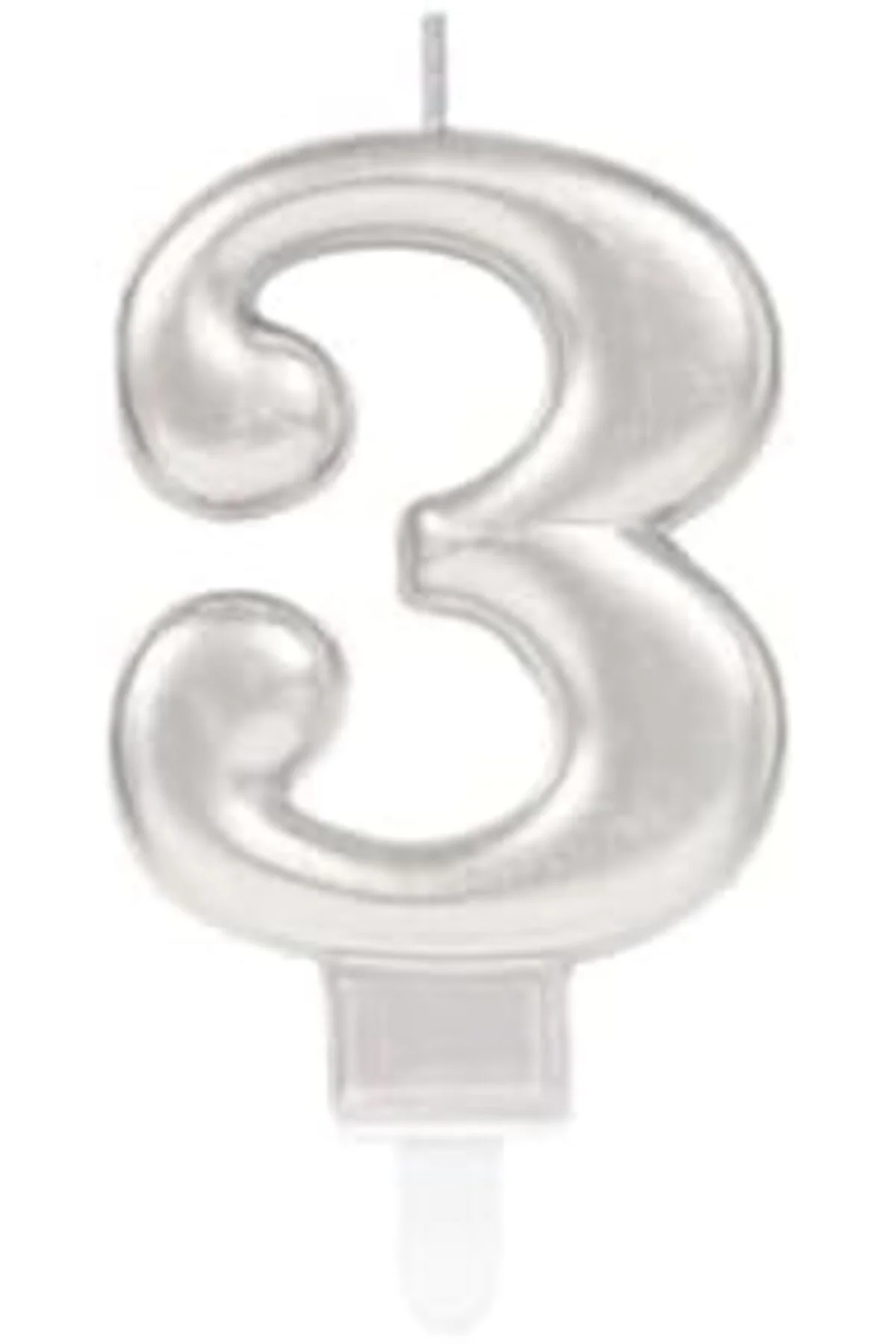 LuxShoping 3 Rakam Mum Gümüş Renk 1142128