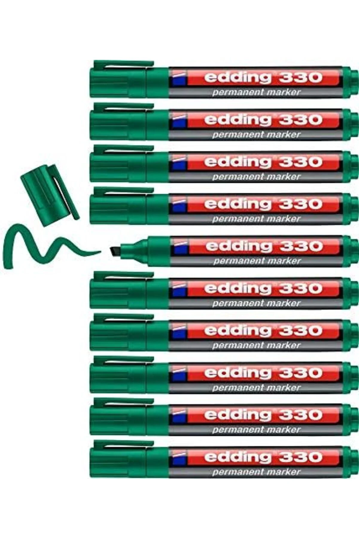 LuxShoping 330 permanent markör - yeşil - 10 kalem - 1-5 mm kesik