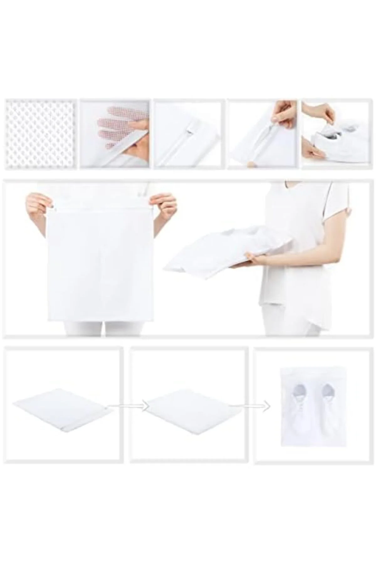 LuxShoping 3'lü Beyaz Renk Ayakkabı Yıkama Filesi Set 1142128