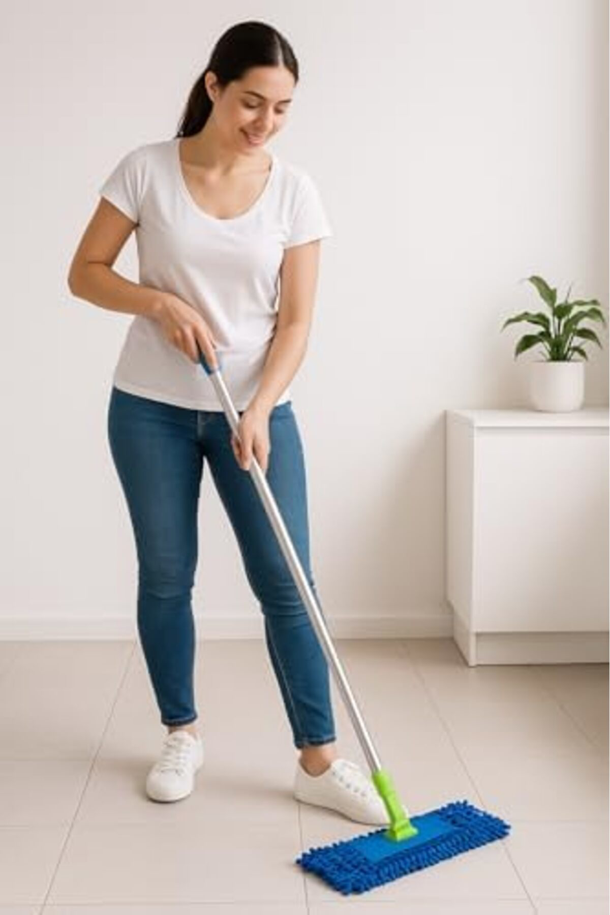 LuxShoping 40 cm Mikrofiber Makarna Başlığı – Renkli Temizlik Mop