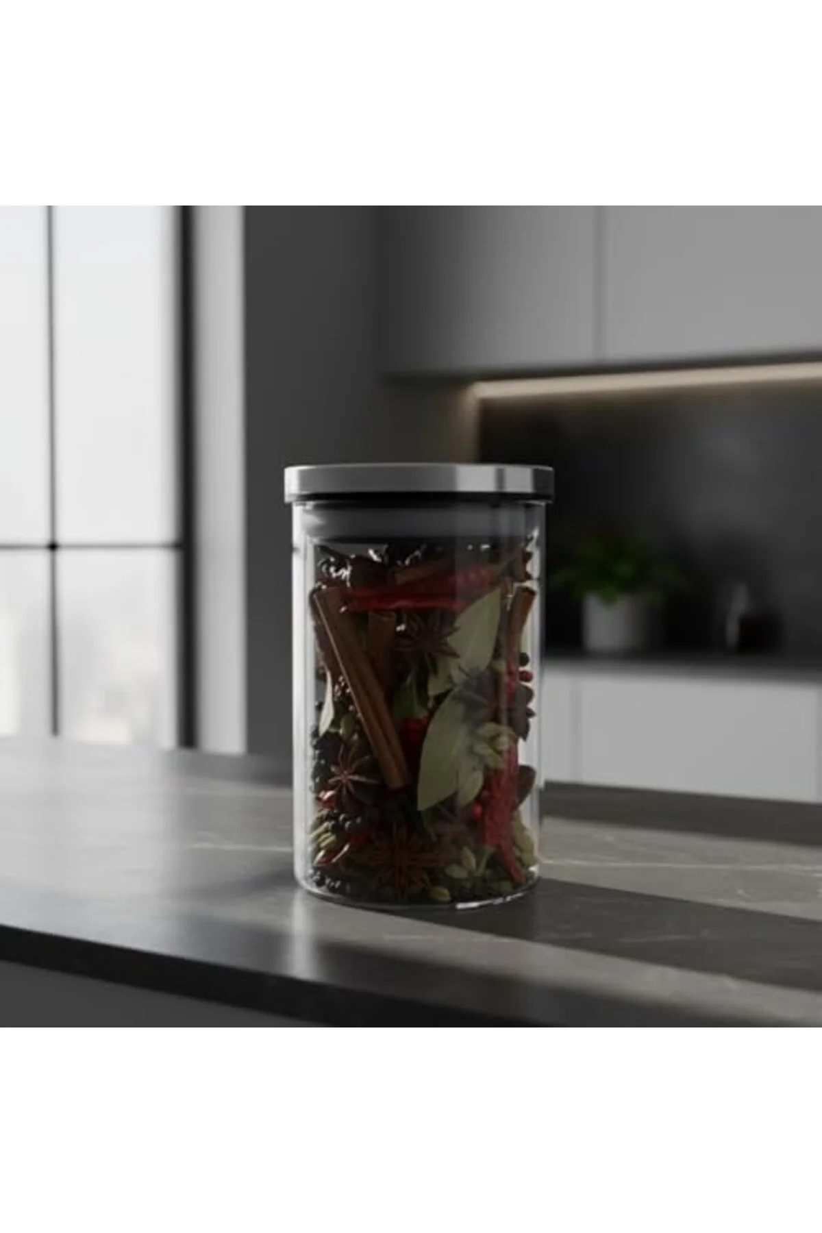 LuxShoping 450ml Vakumlu Metal Kapaklı Borosilikat Cam Kavanoz (8