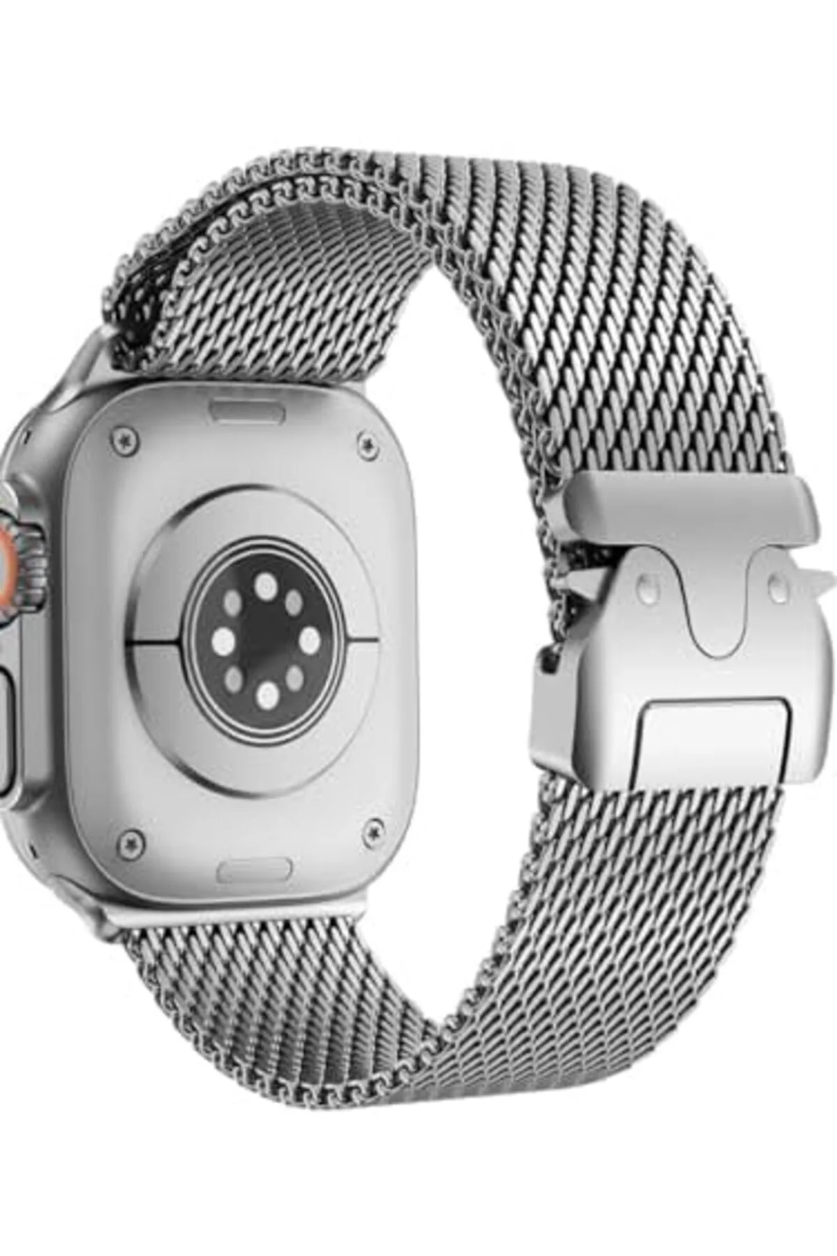 LuxShoping 46 mm Uyumlu Metal Kordon, Örgü Çelik Kayış, Ayarlanab
