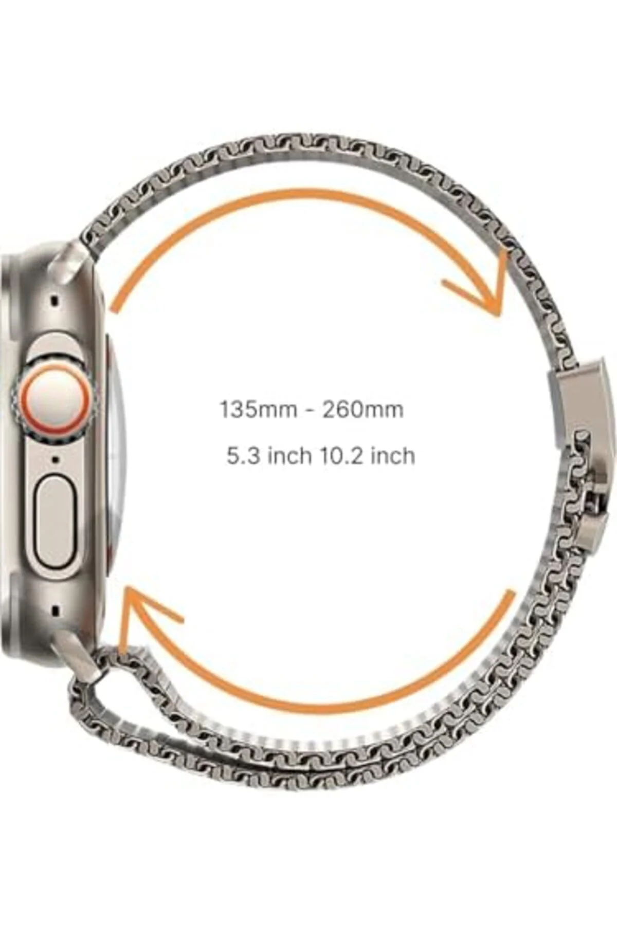 LuxShoping 46 mm Uyumlu Metal Kordon, Örgü Çelik Kayış, Ayarlanab