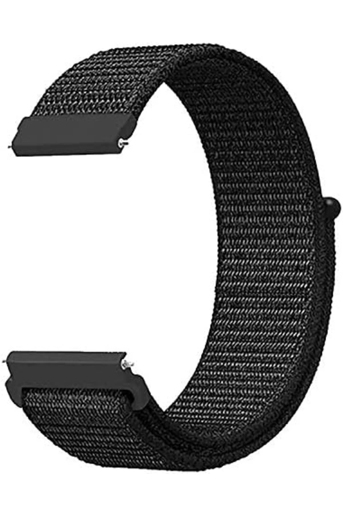 LuxShoping 5 46mm Hasırlı için Kordon Woven Sport Loop Siyah 1142