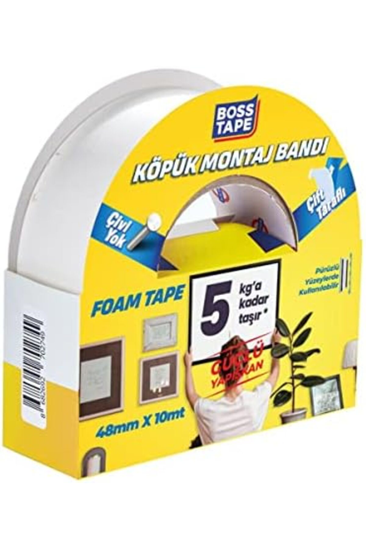 LuxShoping 5 KG Çift Taraflı Köpük Aksesuar Montaj Bandı 48 mm x 