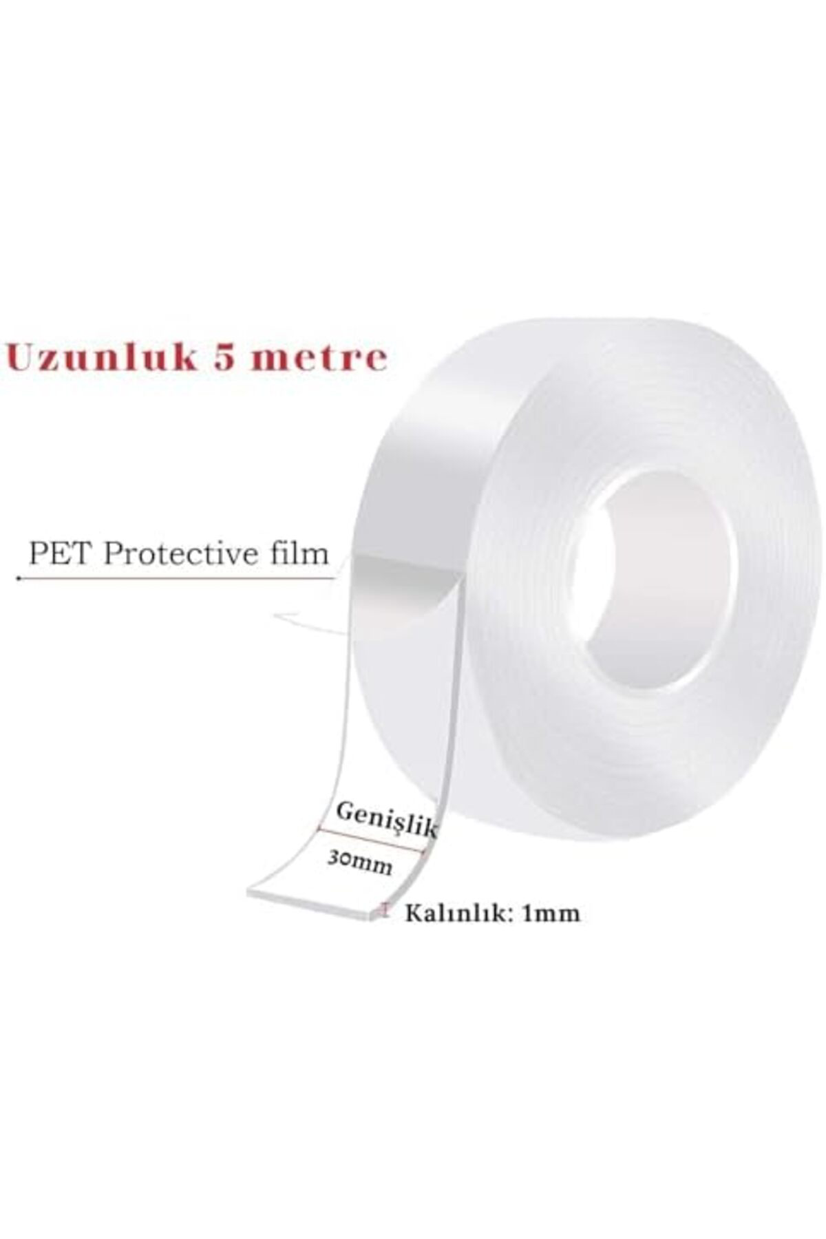 LuxShoping 5 metre Su Sızdırmaz Çift Taraflı Şeffaf Bant LTS-BND0
