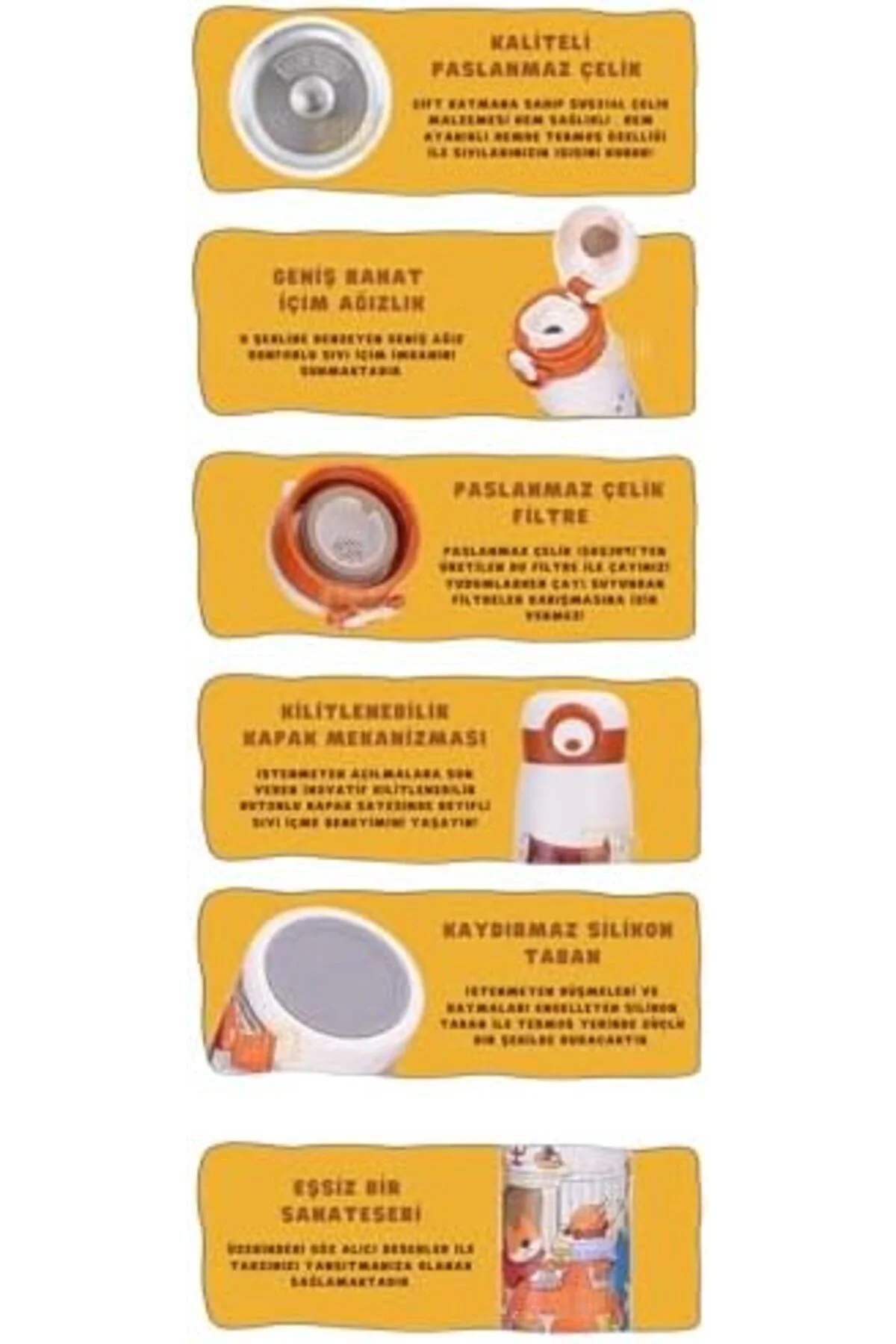 LuxShoping 500ml Sevimli Hayvanlar Desenli Rahat İçim Kilitli Kap