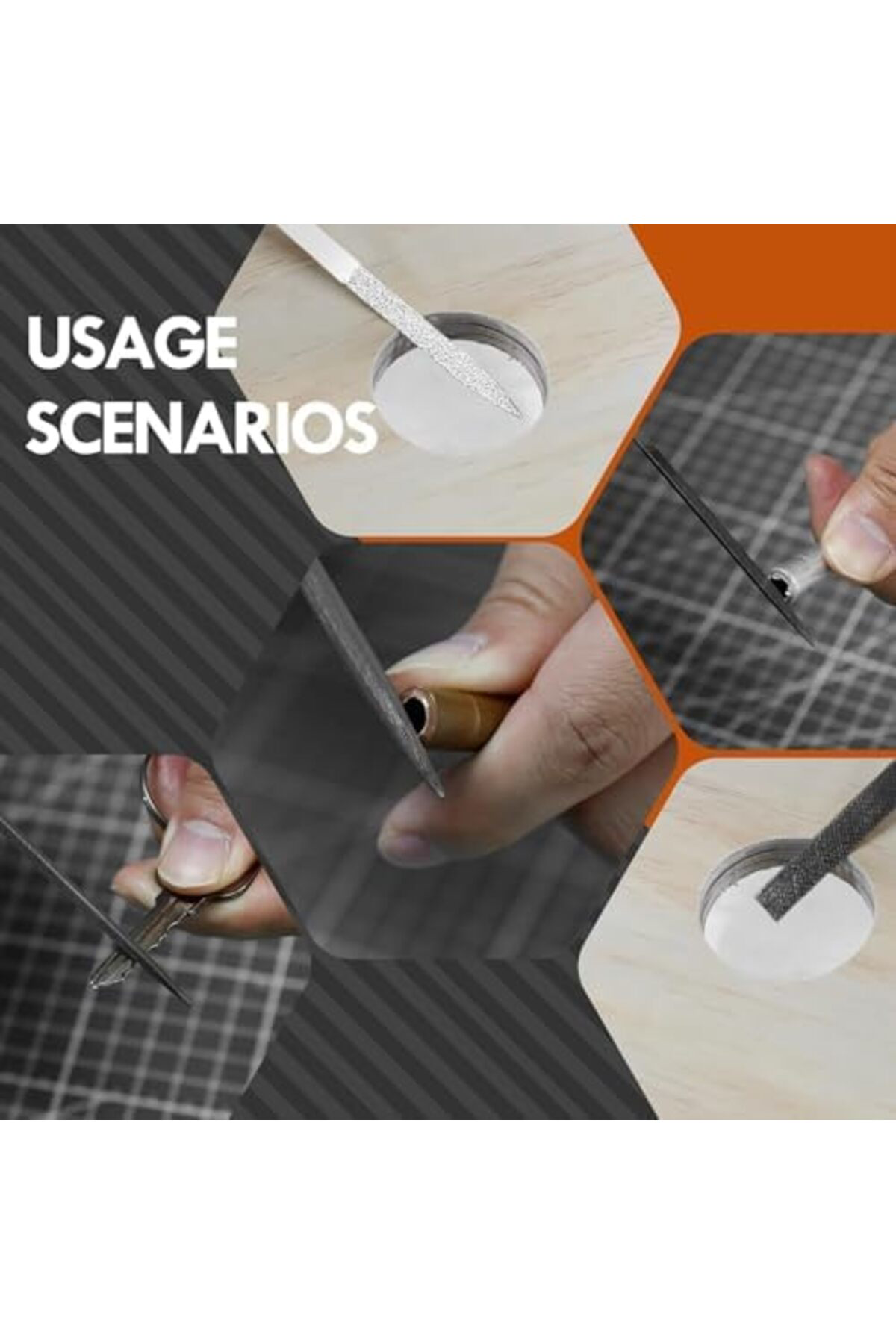 LuxShoping 6 Parça Mini Eğe Seti – Düz, Yuvarlak, Yarı Dairesel,