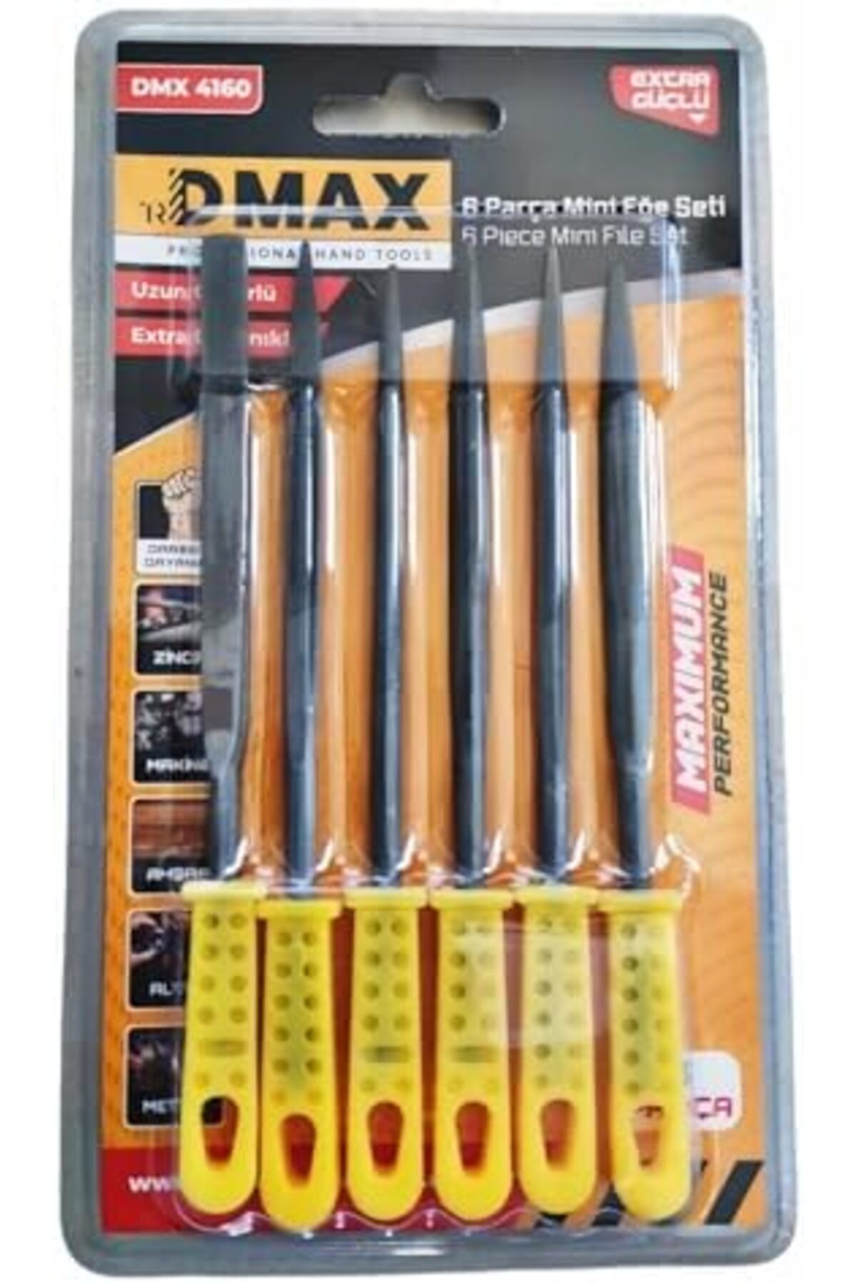 LuxShoping 6 Parça Mini Eğe Seti – Düz, Yuvarlak, Yarı Dairesel,