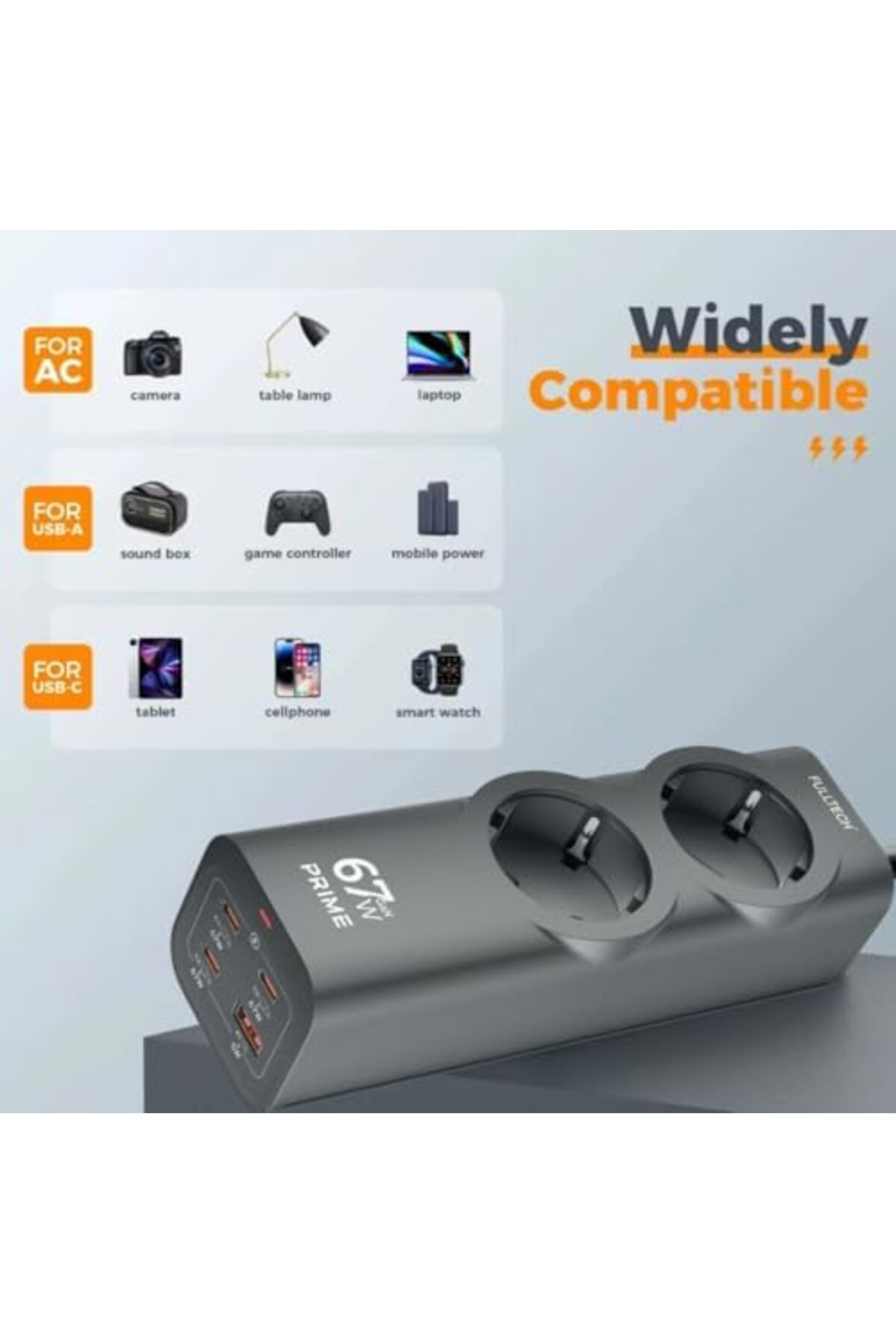 LuxShoping 67W GAN 6in1 Masaüstü Şarj HUB ve Çoklu Priz MacBook A LuxShoping 67W GAN 6in1 Masaüstü Şarj HUB ve Çoklu Priz MacBook A