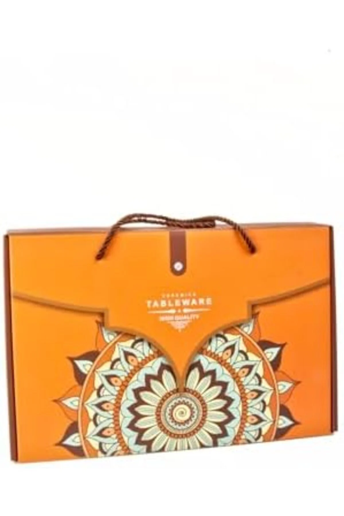 LuxShoping 6'Lı Desenli Porselen Kase Seti 320 Ml, Çorbalık, Kahv