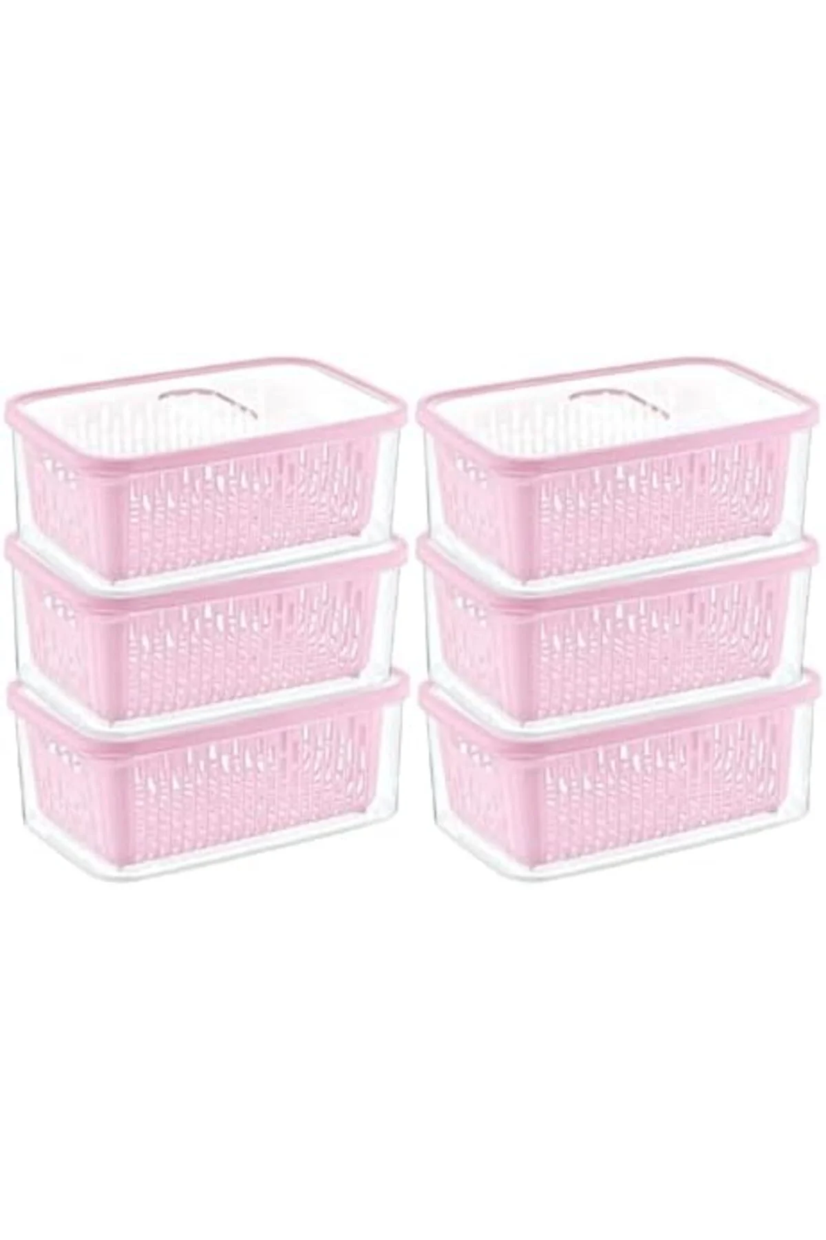 LuxShoping 6'lı Süzgeçli Fresh Saklama Kabı Seti 1.6 Lt Plastik S