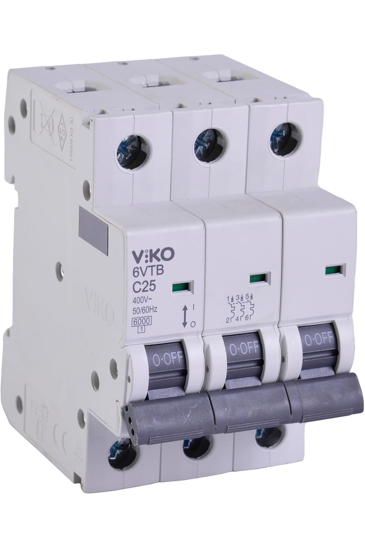 LuxShoping 6VTB-3C25 Otomatik Sigorta 6kA C Tipi 3 Kutup 25A 1142