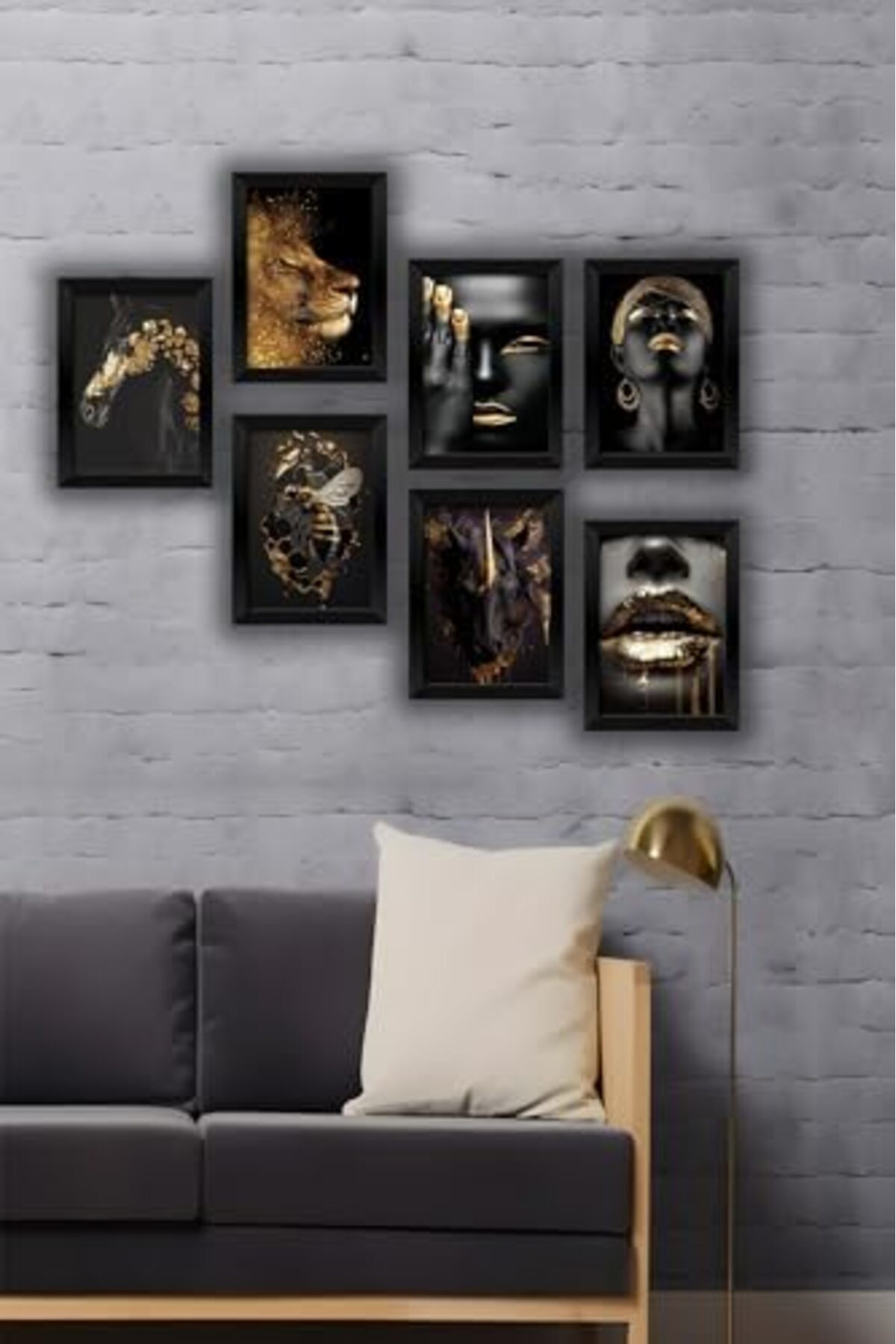 LuxShoping 7 Parça Çerçeve Görünümlü Mdf Tablo Seti 1142128