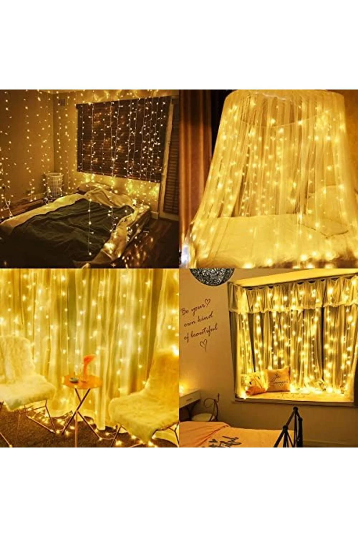 LuxShoping 8 Fonksiyonlu Saçak Led Sarkıt 2x2 Metre Eklenebilir S