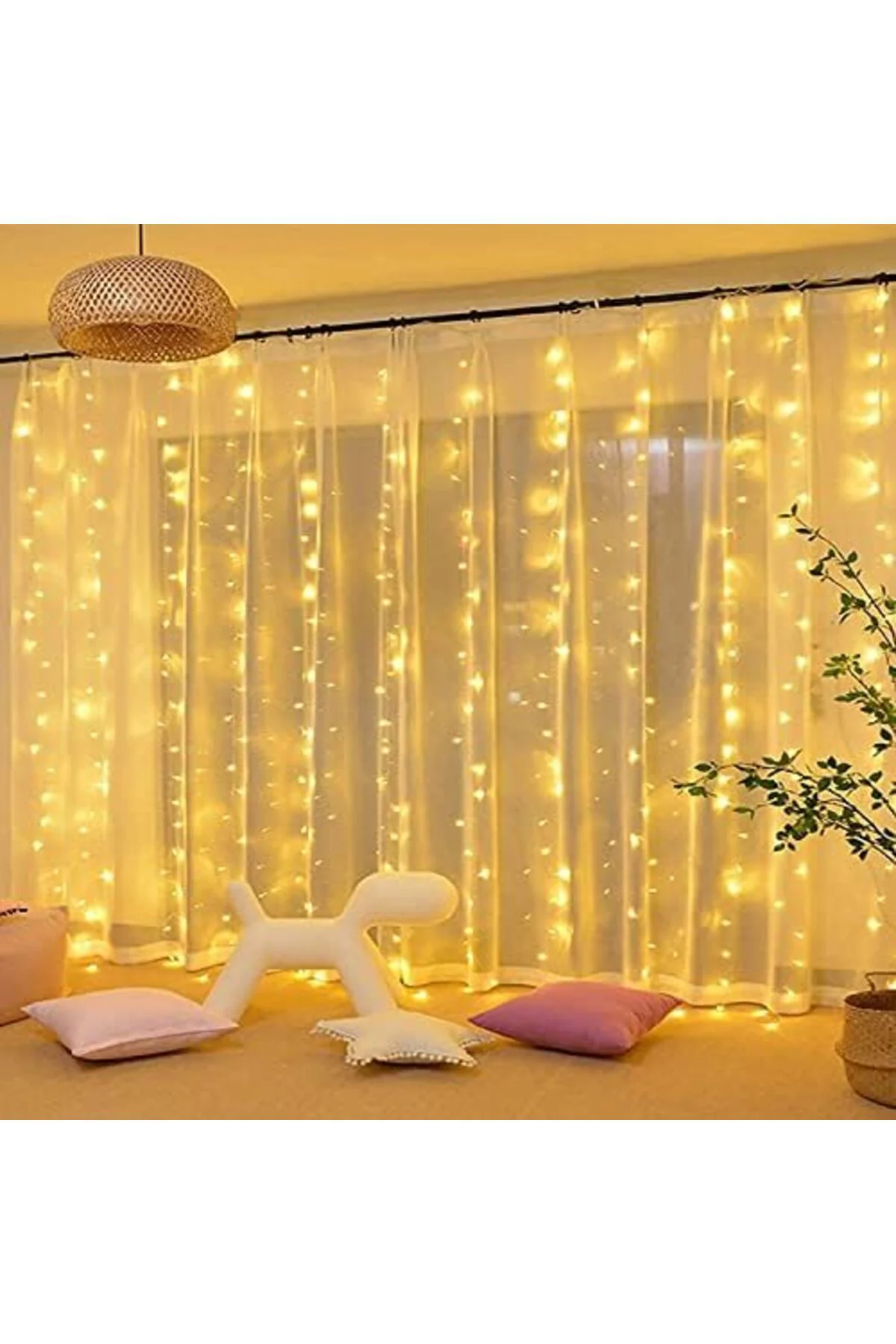 LuxShoping 8 Fonksiyonlu Saçak Led Sarkıt 2x2 Metre Eklenebilir S