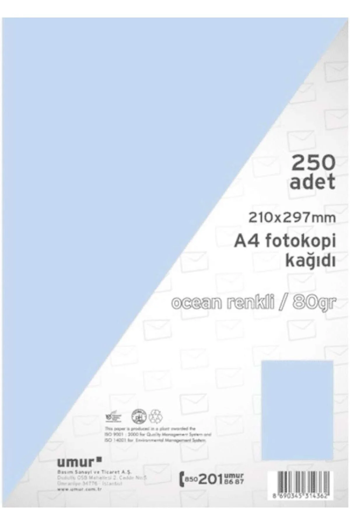 LuxShoping A4 Renkli Fotokopi Kağıdı, Ocean, 250 Yaprak 1142128