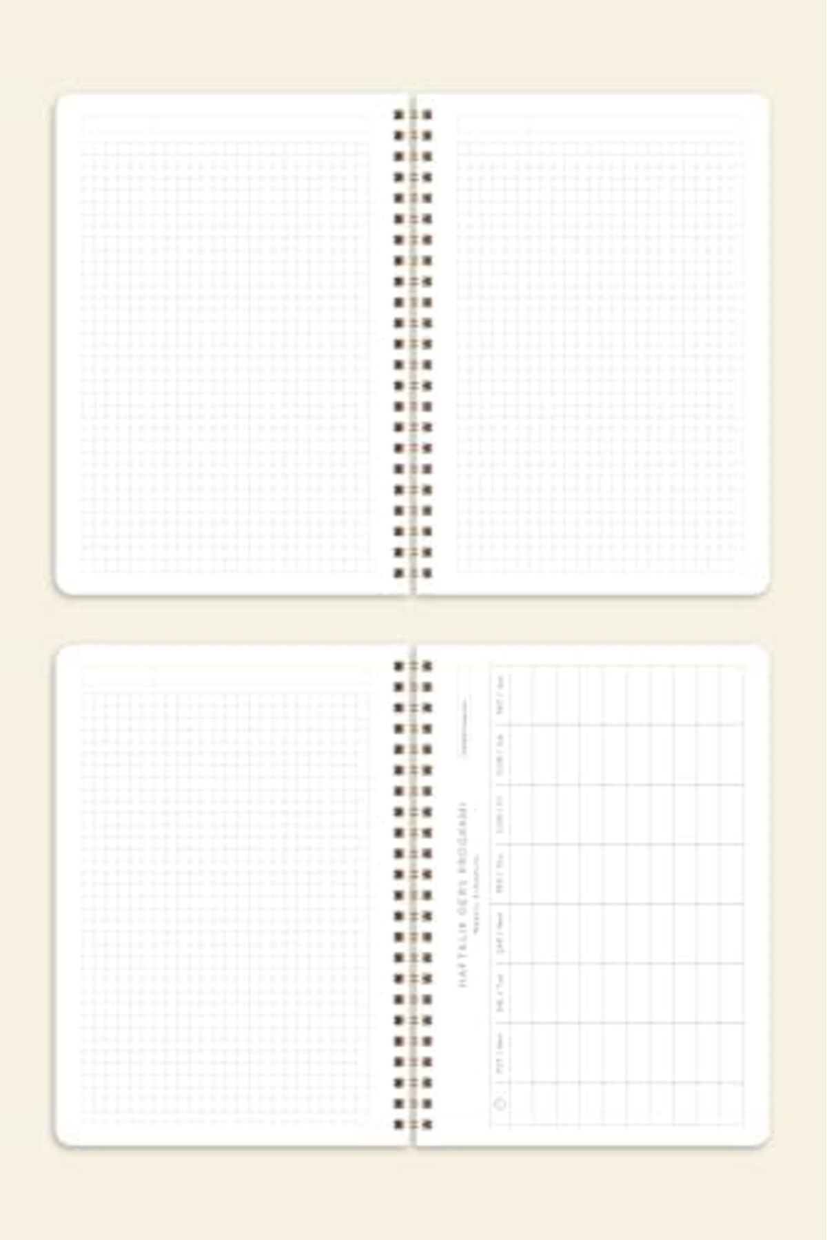 LuxShoping A5 Spiralli Karton Kapak Kareli Okul Defteri 80 yaprak