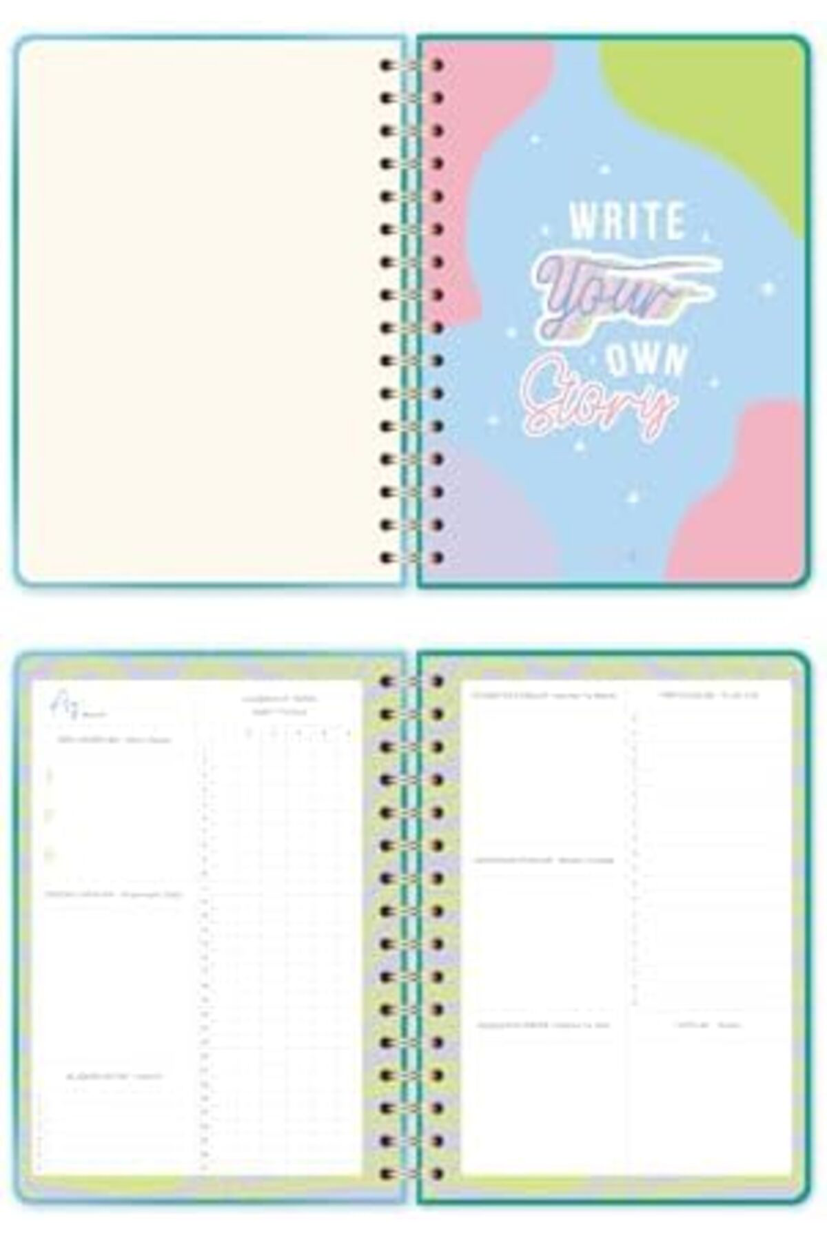 LuxShoping A5 Spiralli Süresiz Renkli Planlayıcı Ajanda Motivasyo