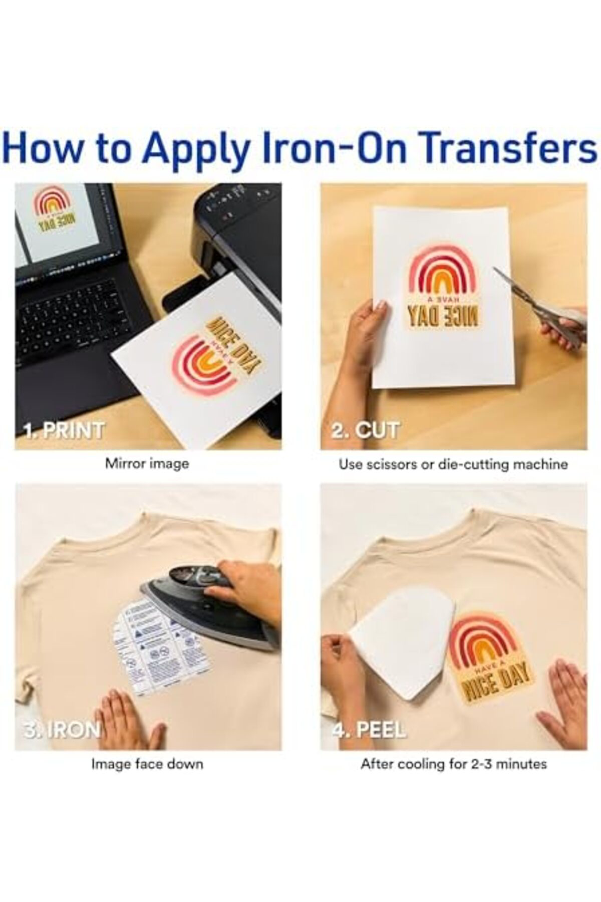 LuxShoping Açık Renk Kumaşlar için Isı Transfer Kağıdı, 21.6x28 c