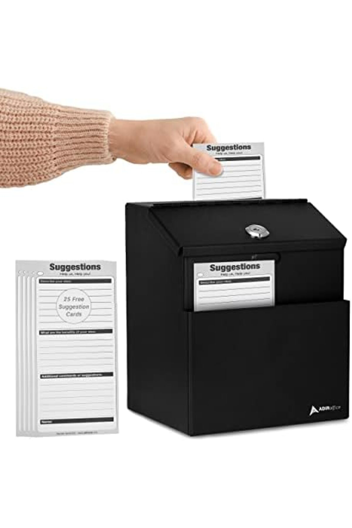 LuxShoping Adir çelik Vorschlagsbox kilit ile S Siyah 1142128