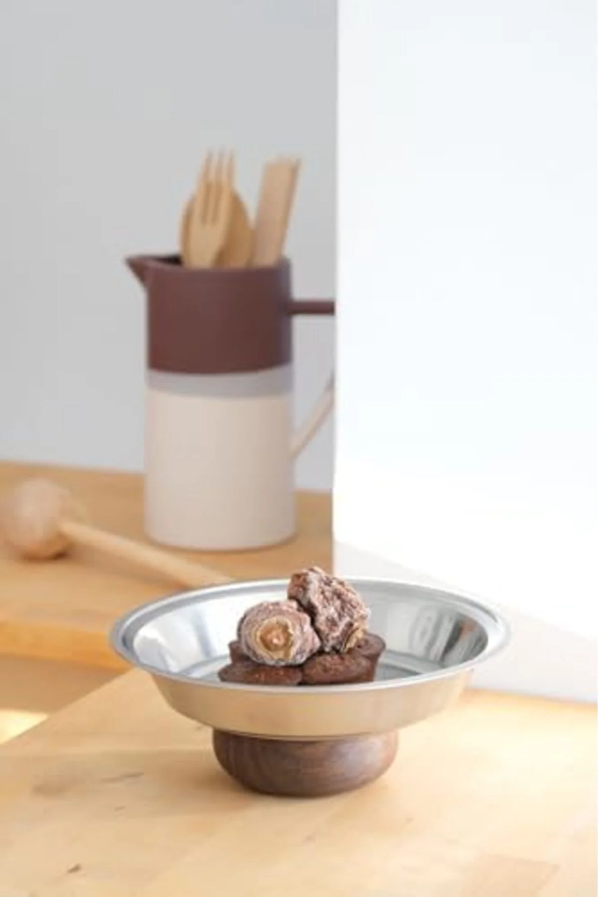 LuxShoping & Ahşap Ayaklı 21 Cm Salata Kısır Meyve Sunum Tabağı 1