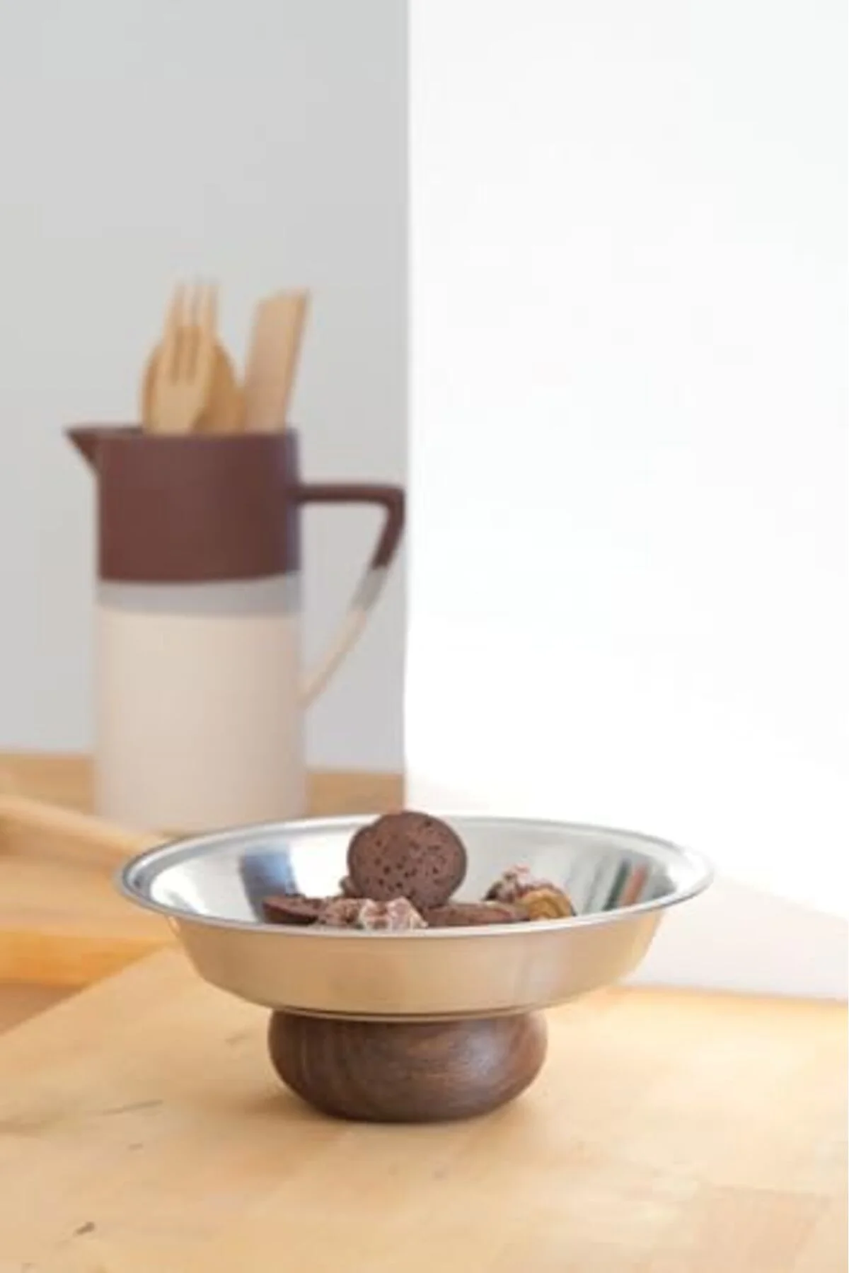 LuxShoping & Ahşap Ayaklı 21 Cm Salata Kısır Meyve Sunum Tabağı 1