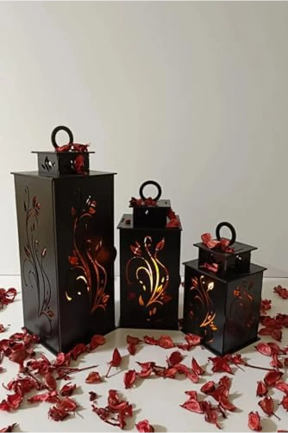 LuxShoping Ahşap Dekoratif Mumluk Siyah 2 1142128