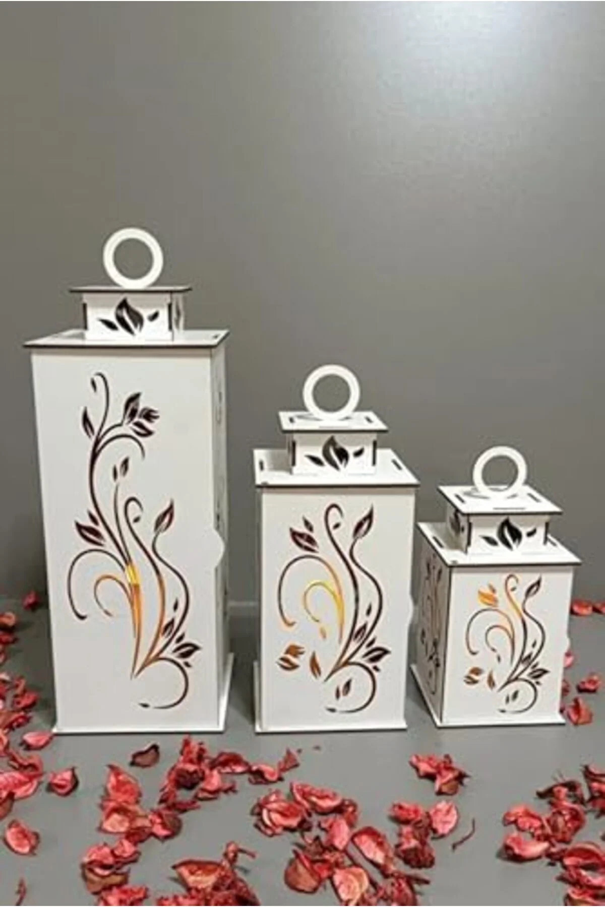 LuxShoping Ahşap Dekoratif Mumluk Beyaz 2 1142128