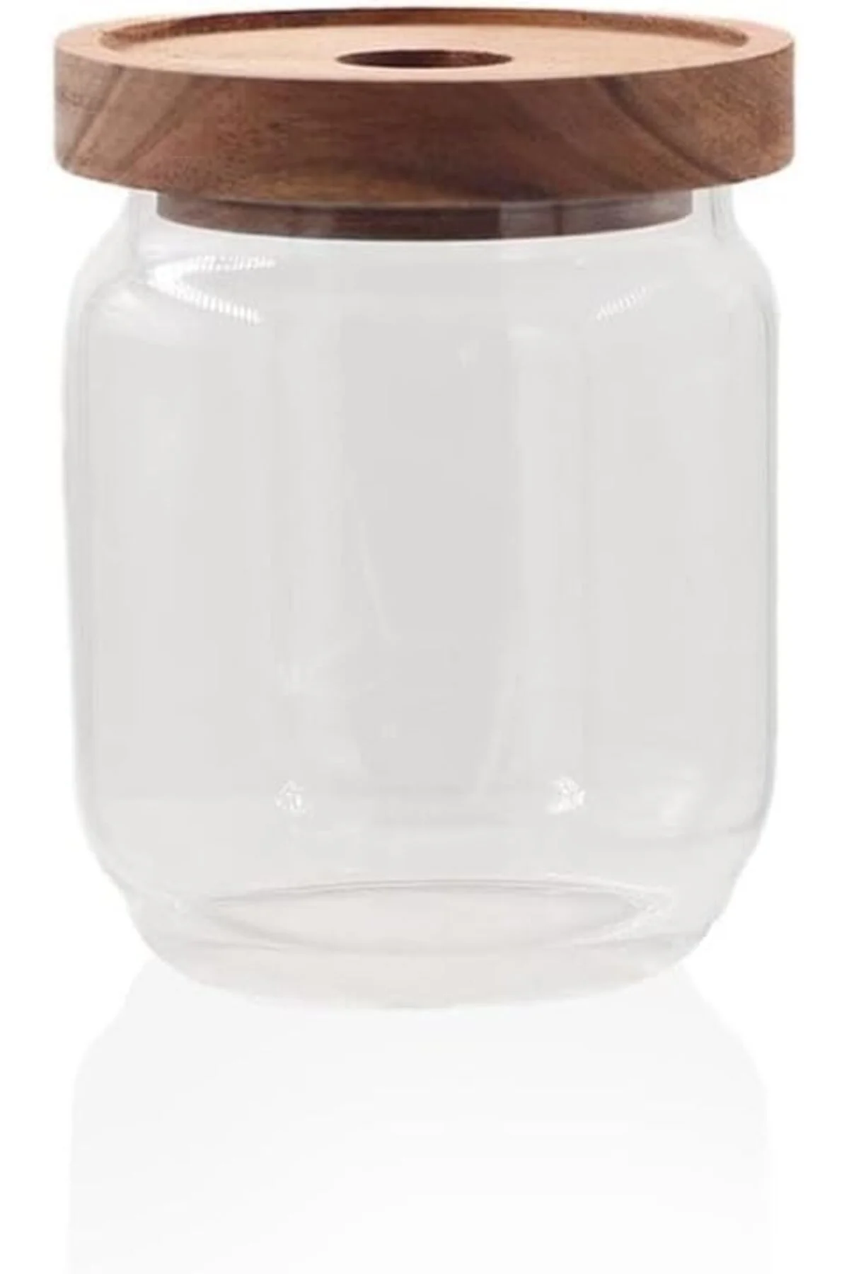 LuxShoping Ahşap Kapaklı Cam Saklama Kabı 500 Ml 1142128 LuxShoping Ahşap Kapaklı Cam Saklama Kabı 500 Ml 1142128